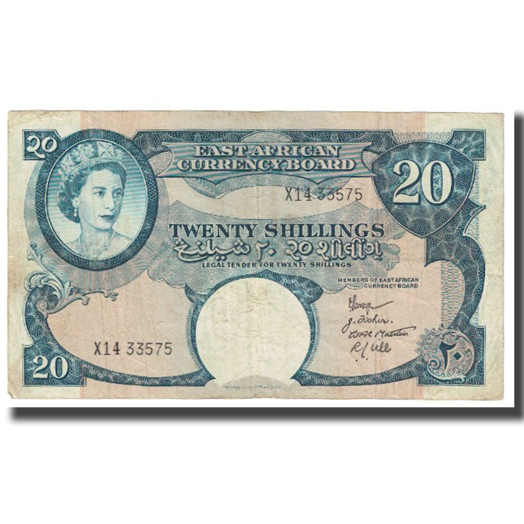 Banknote, EAST AFRICA, 20 Shillings, KM:43a, EF(40-45)
