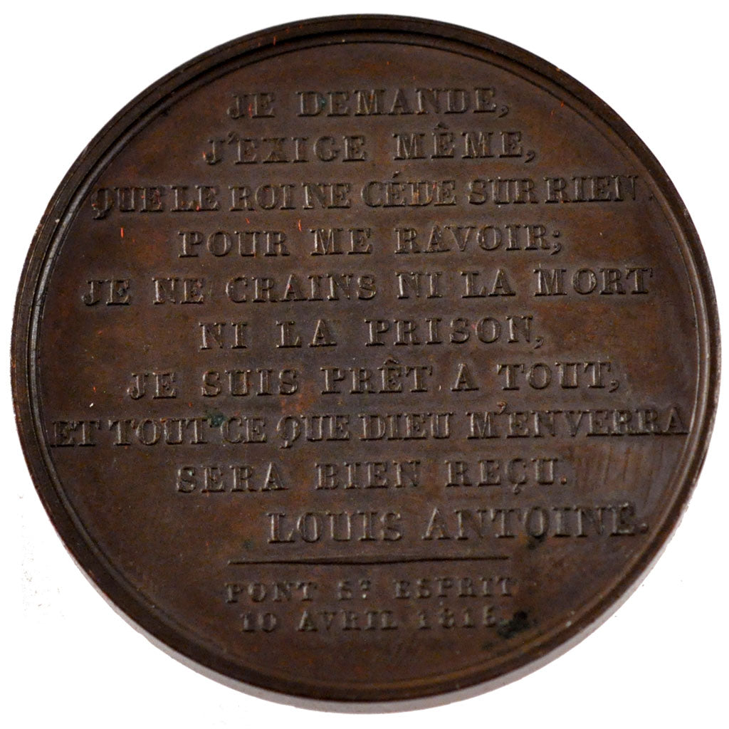 Louis Antoine Duc d'Angoulême, Médaille