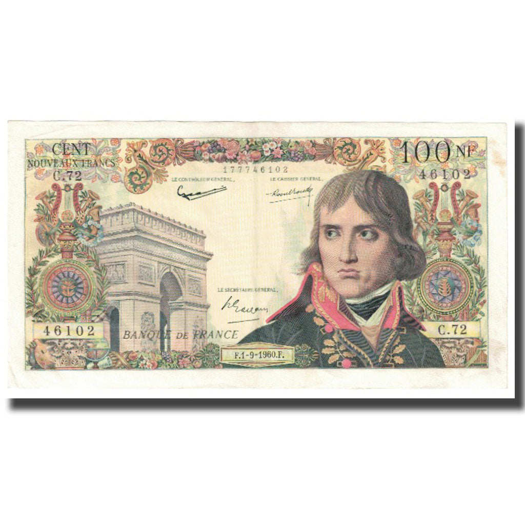 France, 100 Nouveaux Francs, Bonaparte, 1960, 1960-09-01, UNC(63), Fayette:59.7