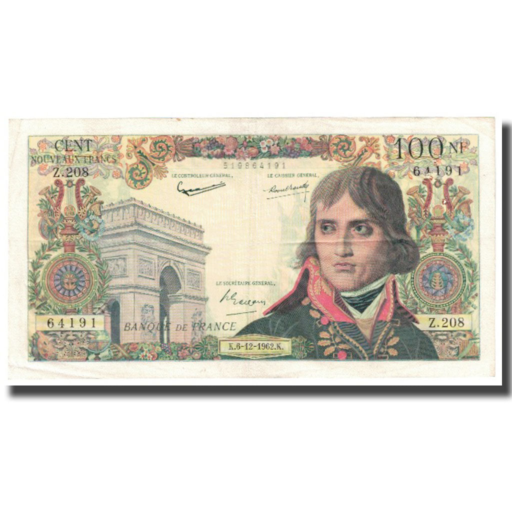 France, 100 Nouveaux Francs, Bonaparte, 1962, 1962-12-06, UNC(63), Fayette:59.7
