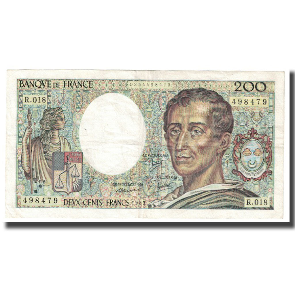 France, 200 Francs, Montesquieu, 1983, UNC(63), Fayette:70.3, KM:155a