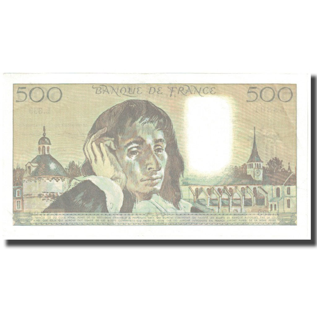 France, 500 Francs, Pascal, 1993, 1993-01-07, UNC(63), Fayette:71.51, KM:156e