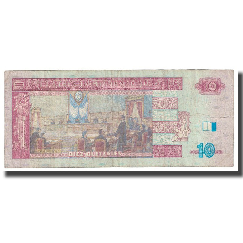 Nota, Guatemala, 10 Quetzales, 2008, 2008-03-12, KM:117, VF(20-25)