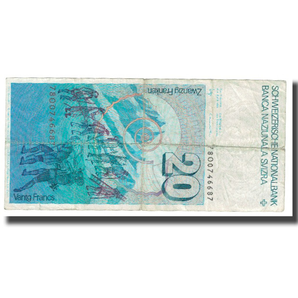 Banconote, Svizzera, 20 Franken, KM:54, MB