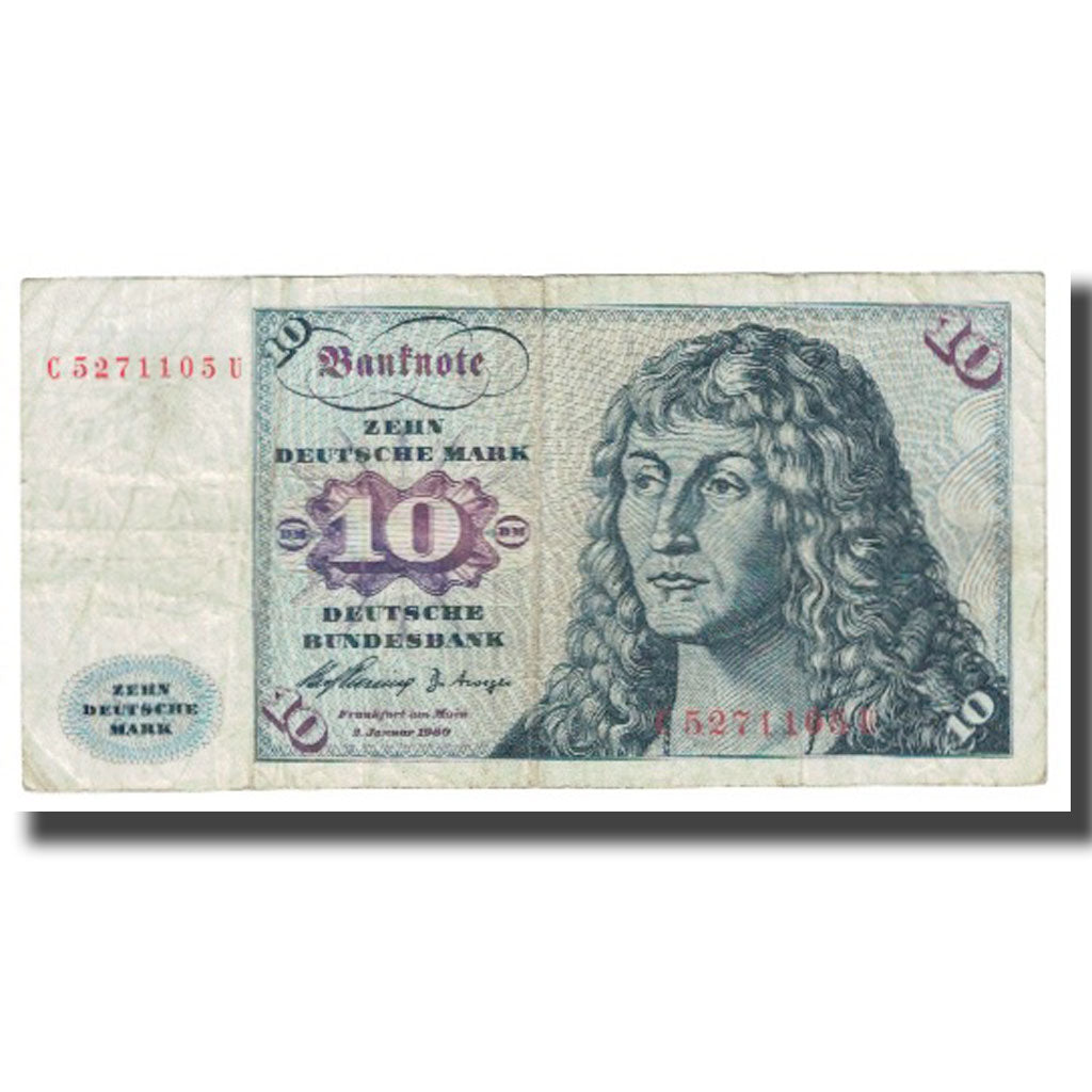 Banknote, GERMANY - FEDERAL REPUBLIC, 10 Deutsche Mark, 1980, 1980-01-02
