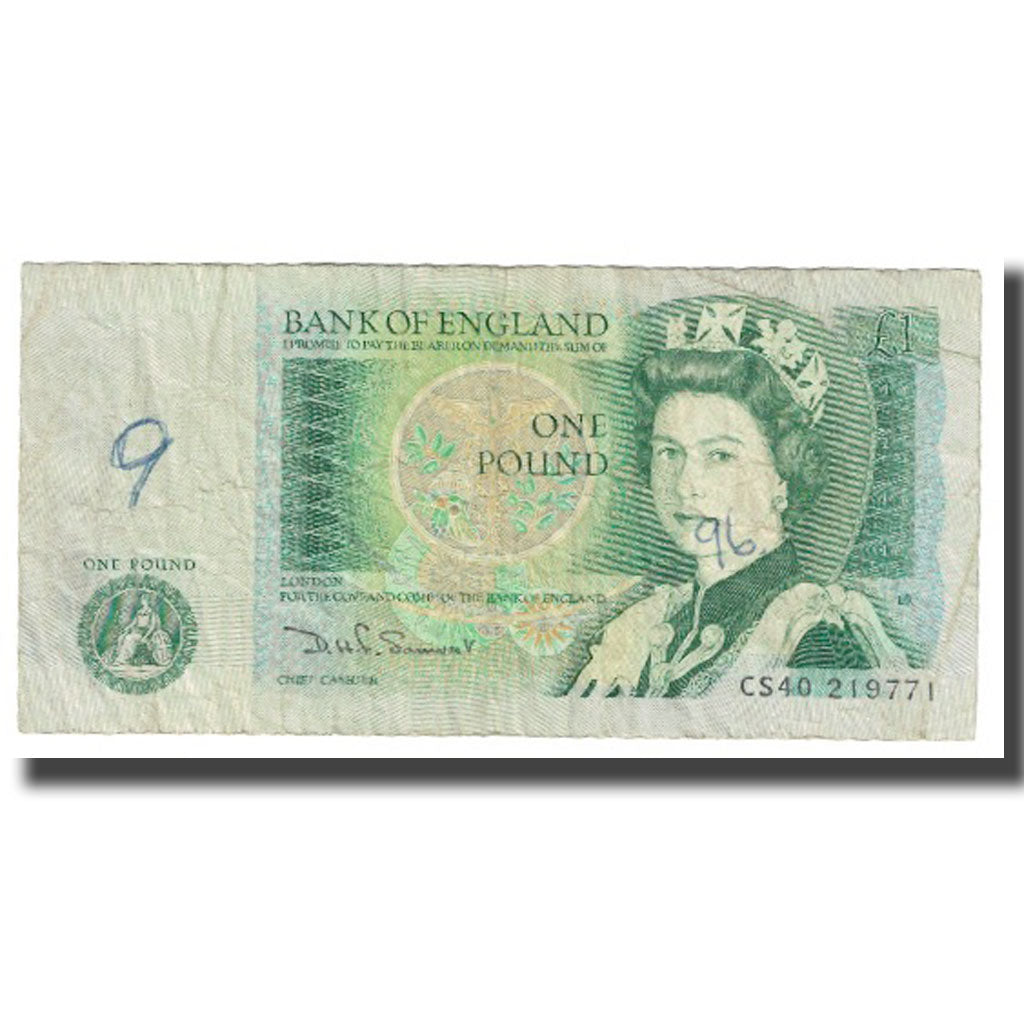 Billet, Grande-Bretagne, 1 Pound, KM:377b, TB