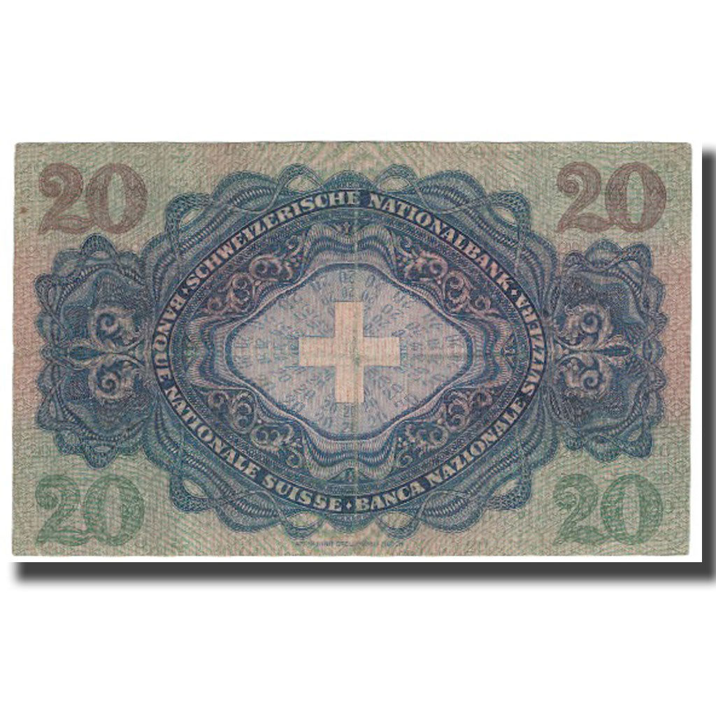 Banknote, Switzerland, 20 Franken, 1937, 1937-08-27, KM:39c, VF(20-25)
