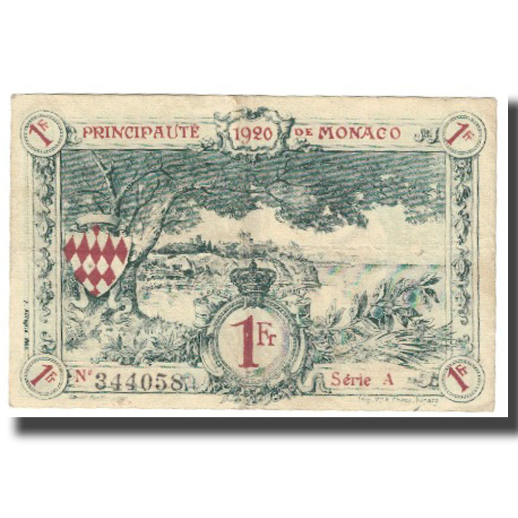 Banconote, Monaco, 1 Franc, 1920, 1920-03-20, KM:5, BB