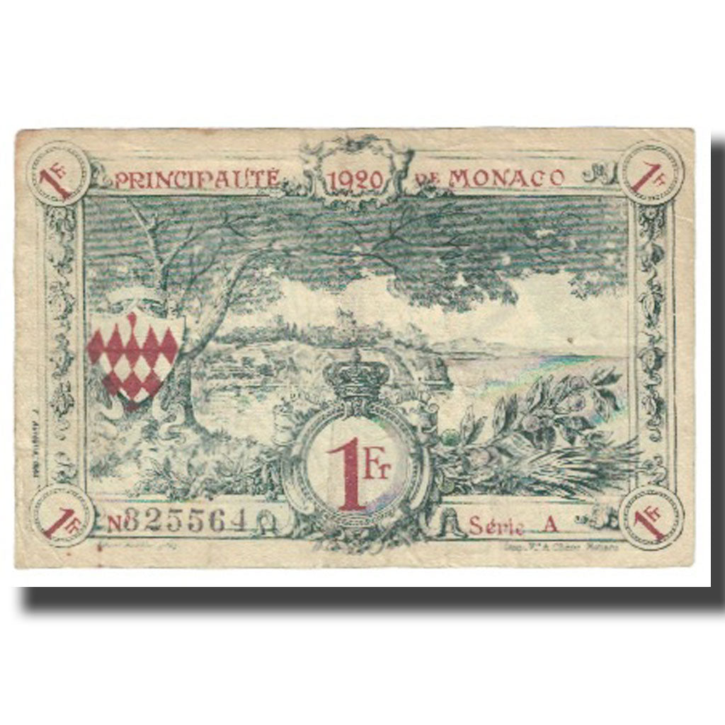 Geldschein, Monaco, 1 Franc, 1920, 1920-03-20, KM:5, S