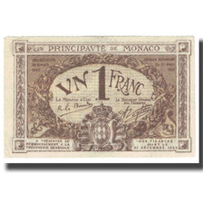 Banknote, Monaco, 1 Franc, 1920, 1920-03-20, KM:4b, VF(20-25)
