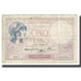France, 5 Francs, Violet, 1939, 1939-10-19, TB, Fayette:04.02, KM:83