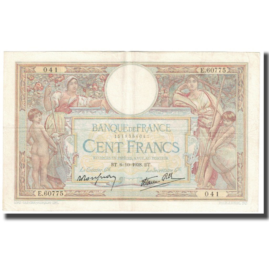 Frankrijk, 100 Francs, Luc Olivier Merson, 1938, 1938-10-06, TTB, Fayette:25.36