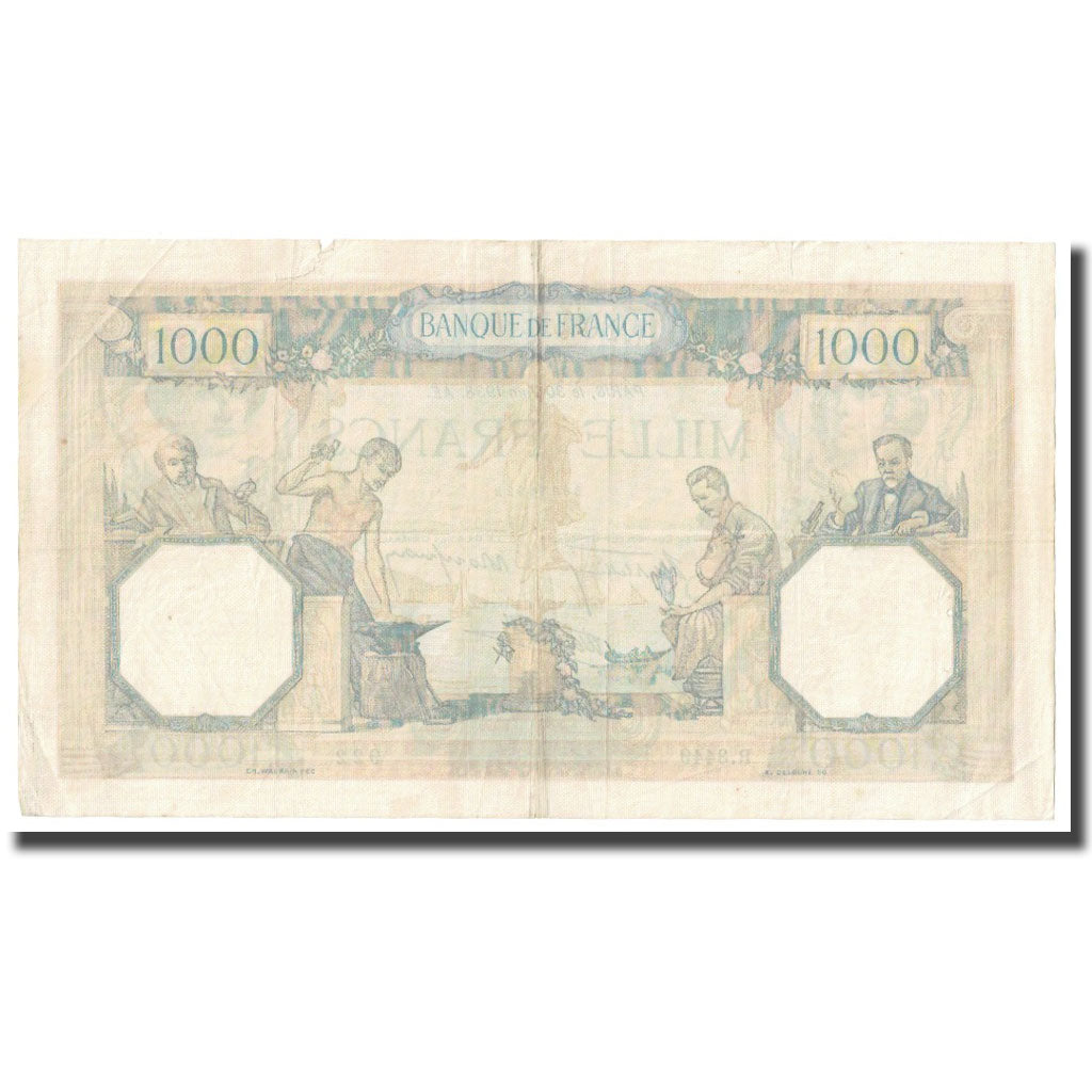 France, 1000 Francs, Cérès et Mercure, 1938, 1938-06-30, TB, Fayette:38.17