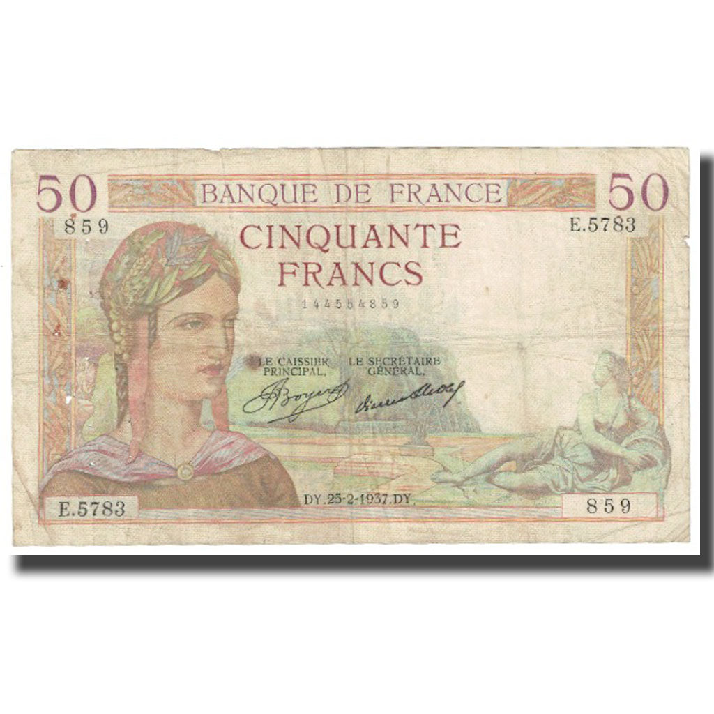 Frankrijk, 50 Francs, 1937, 1937-02-25, TB, Fayette:18.18, KM:85a