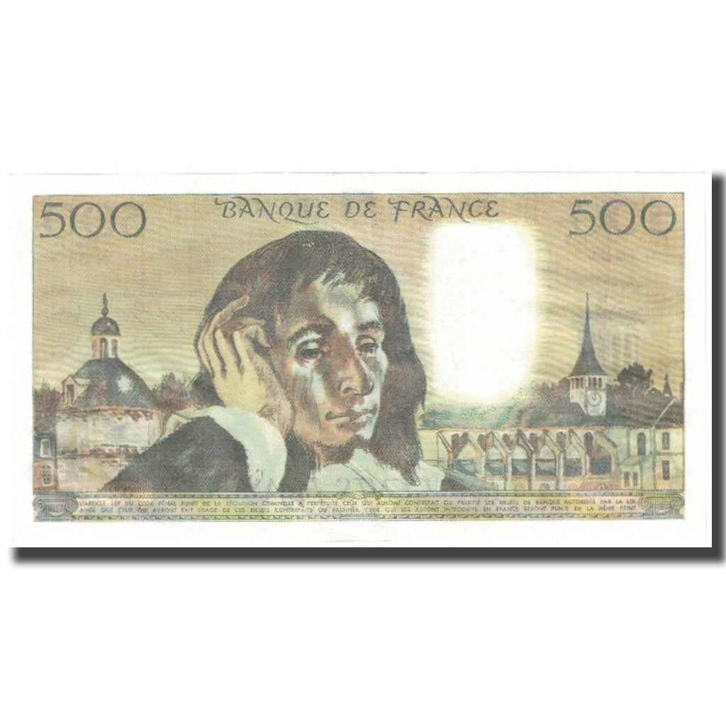 France, 500 Francs, Pascal, 1976, 1976-04-01, UNC(65-70), Fayette:71.14, KM:156d
