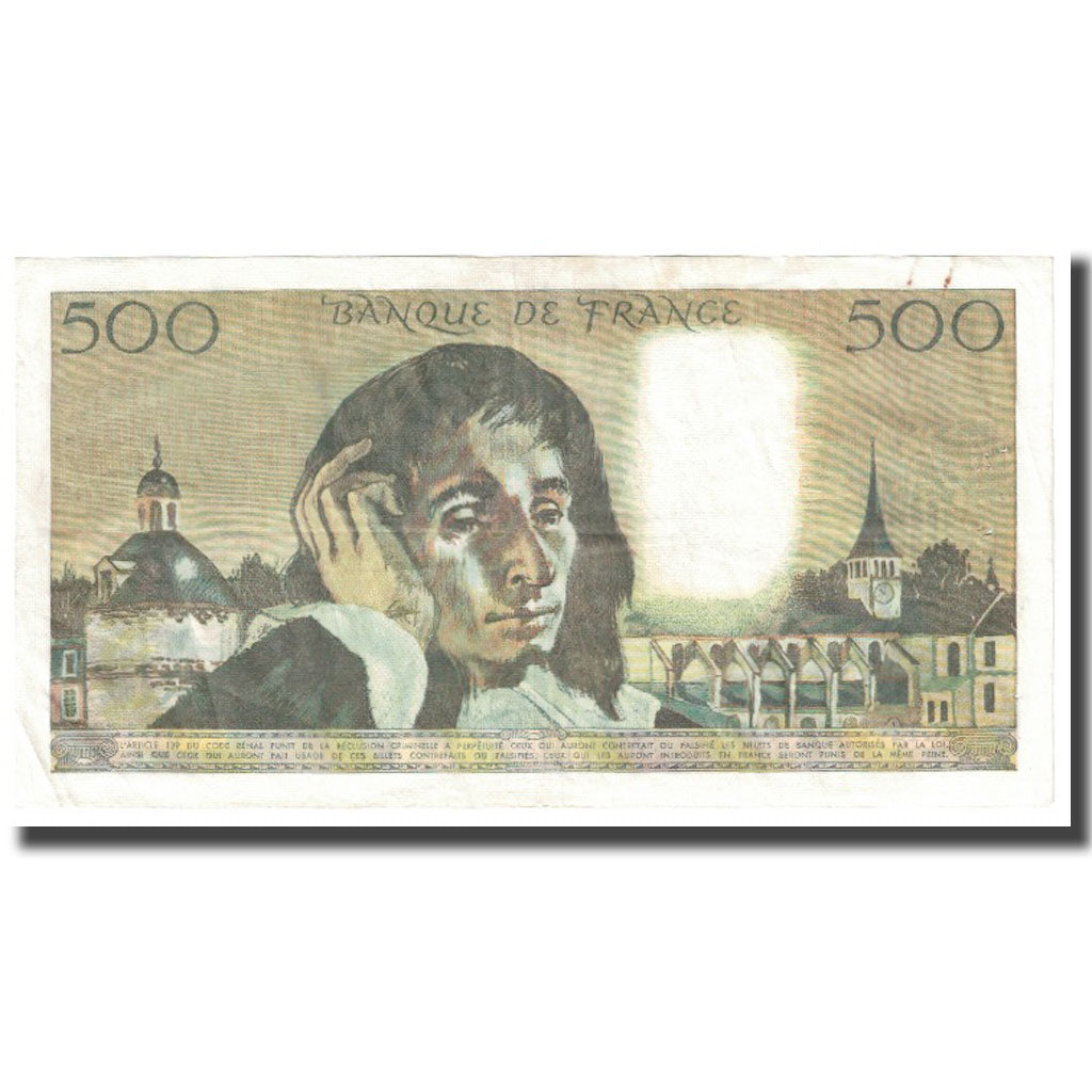 France, 500 Francs, Pascal, 1969, 1969-01-02, EF(40-45), Fayette:71.14, KM:156d