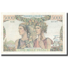 France, 5000 Francs, Terre et Mer, 1951, 1951-02-01, UNC(63), Fayette:48.4