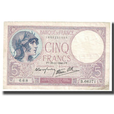 France, 5 Francs, Violet, 1940, 1940-11-28, TB, KM:72e