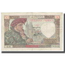 Francia, 50 Francs, Jacques Coeur, 1941, 1941-02-13, BB, Fayette:19.16, KM:93