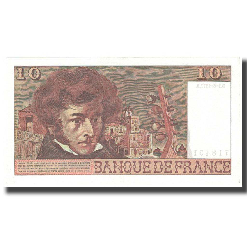 Francja, 10 Francs, Berlioz, 1977, 1977-06-02, UNC(65-70), Fayette:63.22