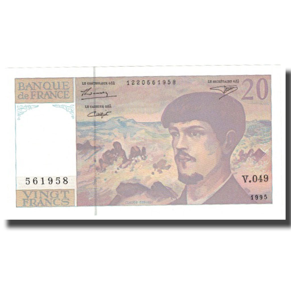 France, 20 Francs, Debussy, 1995, UNC(65-70), Fayette:66ter.1, KM:151h