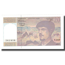 France, 20 Francs, Debussy, 1995, UNC(65-70), Fayette:66ter.1, KM:151h