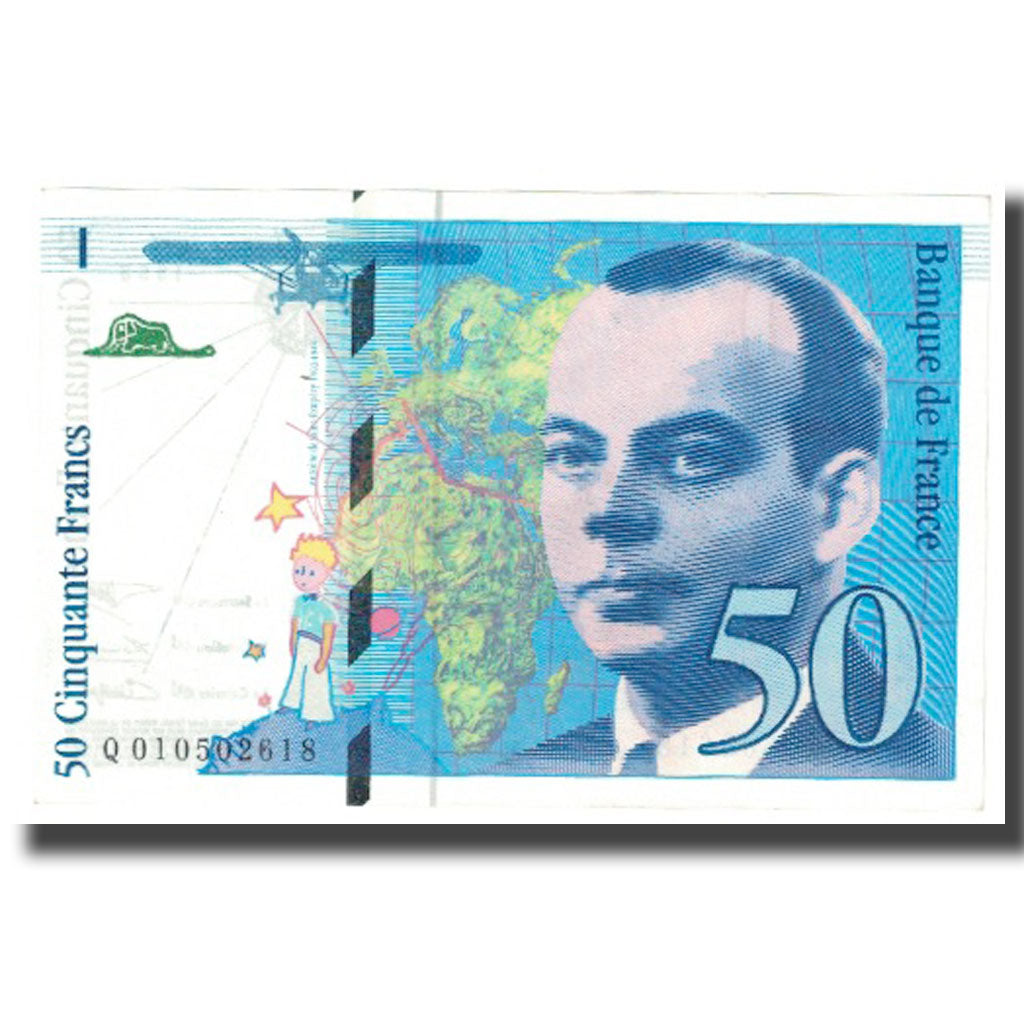 Francja, 50 Francs, St Exupéry, 1993, UNC(65-70), Fayette:72.2, KM:157b