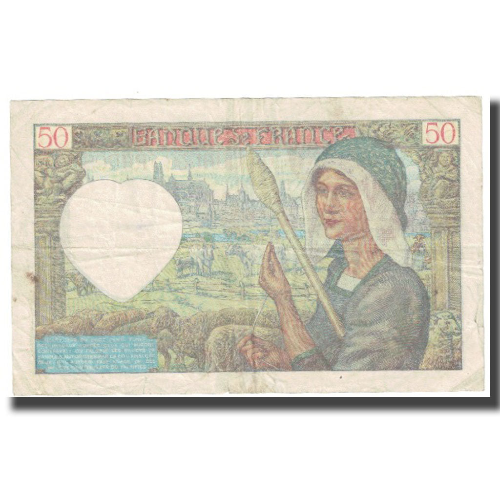 Francja, 50 Francs, Jacques Coeur, 1942, 1942-02-05, VF(20-25), Fayette:19.19