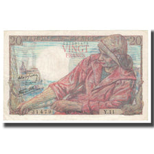France, 20 Francs, Pêcheur, 1942, 1942-02-12, EF(40-45), Fayette:13, KM:100a
