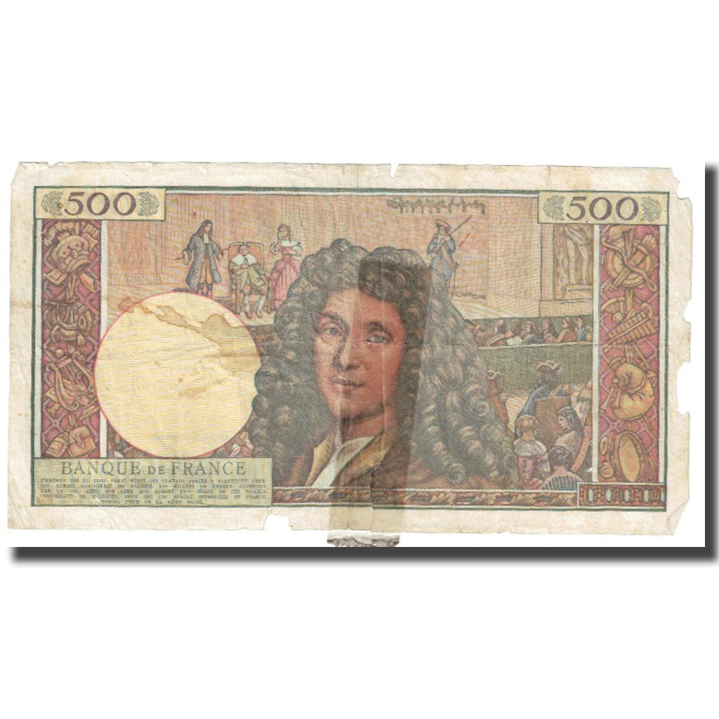 France, 500 Nouveaux Francs, Molière, 1959, 1959-07-02, VF(20-25)
