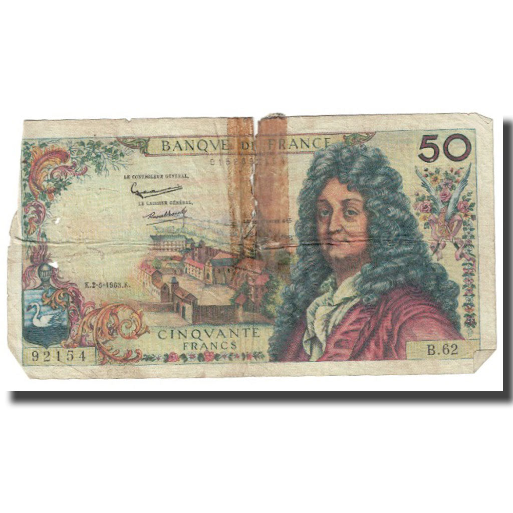 Frankrijk, 50 Francs, 1963, 1963-05-02, TB, Fayette:64.5, KM:148a