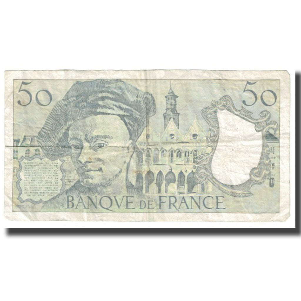 France, 50 Francs, Quentin de La Tour, 1990, TB, Fayette:67.16, KM:152e