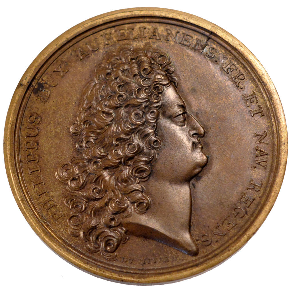 FRANCE, Politics, Society, War, Louis XV, Medal, 1717, AU(55-58), Duvivier,...