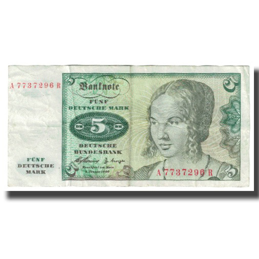 Banknote, GERMANY - FEDERAL REPUBLIC, 5 Deutsche Mark, 1960, 1960-01-02, KM:18a