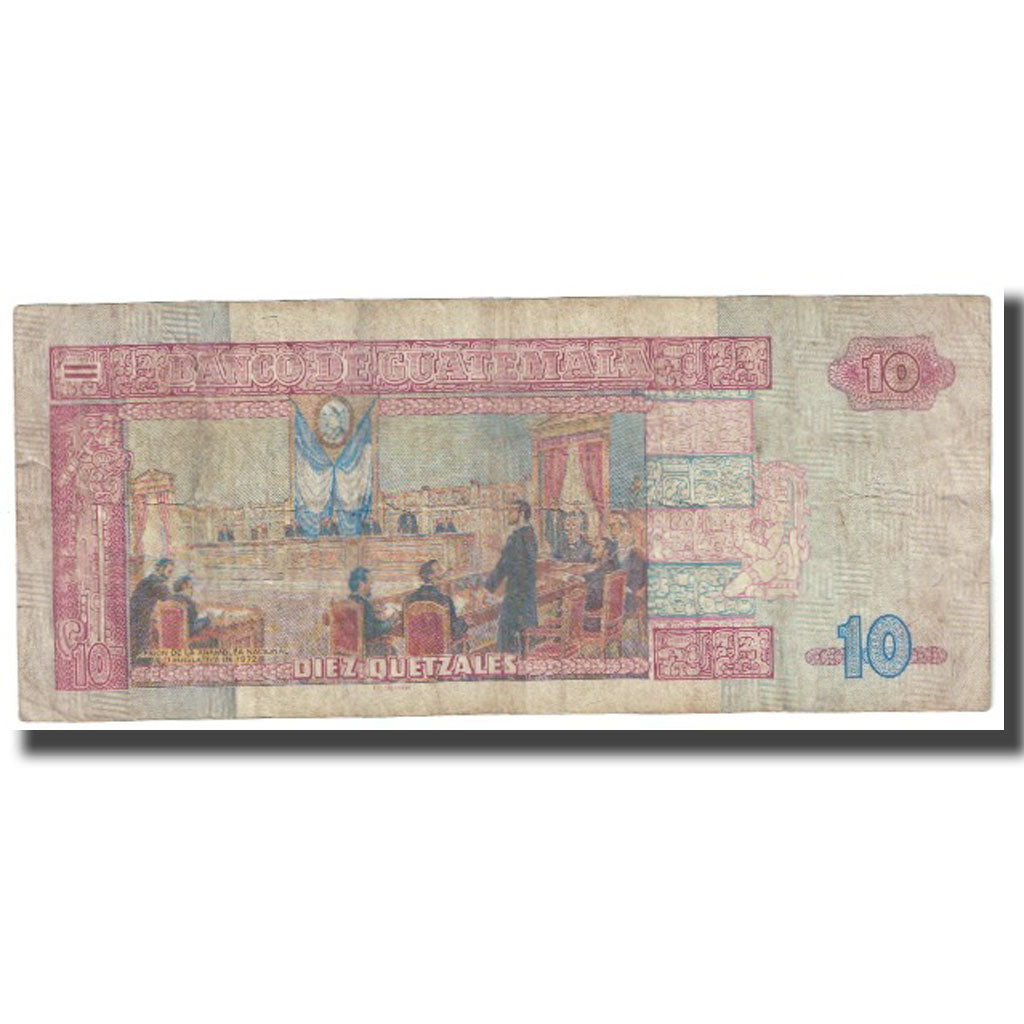 Banknote, Guatemala, 10 Quetzales, 1994, 1994-6-29, KM:61c, VF(20-25)