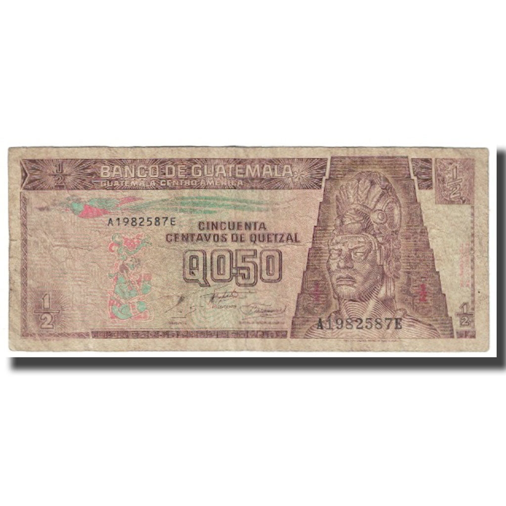 Banknot, Guatemala, 1/2 Quetzal, 1994, 1994-09-27, KM:72b, VF(20-25)