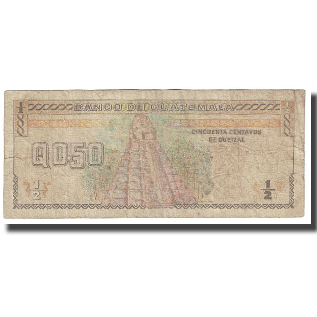 Banknot, Guatemala, 1/2 Quetzal, 1994, 1994-09-27, KM:72b, VF(20-25)