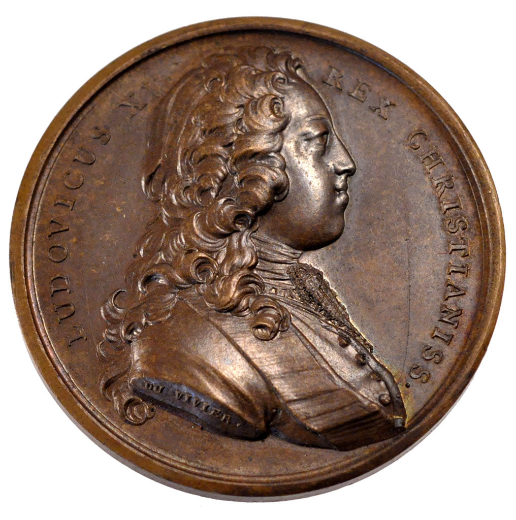FRANCE, Politics, Society, War, Louis XV, Medal, 1725, AU(55-58), Duvivier,...