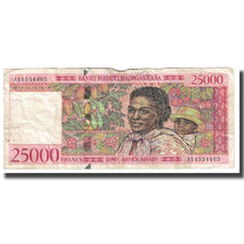 Banknote, Madagascar, 25,000 Francs = 5000 Ariary, KM:82, VF(20-25)