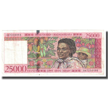 Banknote, Madagascar, 25,000 Francs = 5000 Ariary, KM:82, EF(40-45)