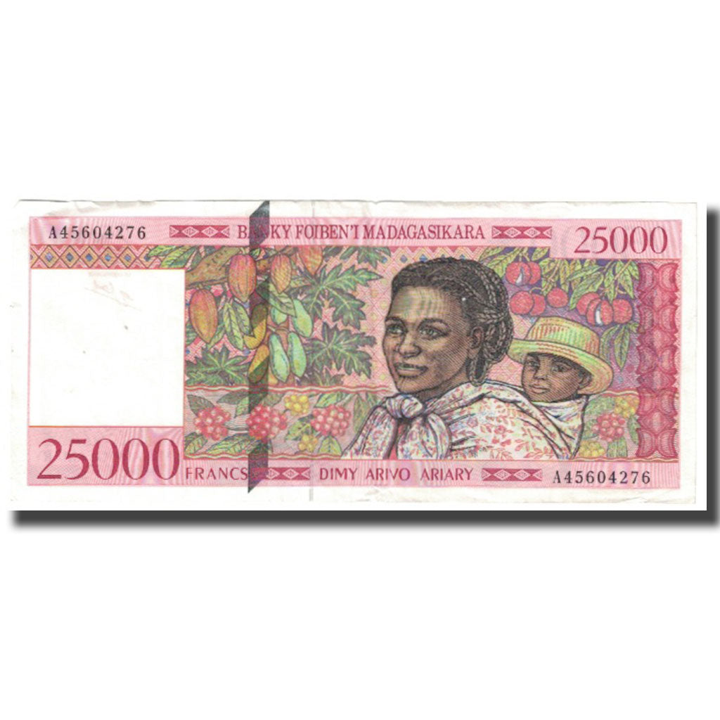 Banknote, Madagascar, 25,000 Francs = 5000 Ariary, KM:82, EF(40-45)
