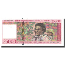 Banknote, Madagascar, 25,000 Francs = 5000 Ariary, KM:82, EF(40-45)