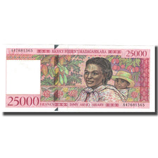 Billet, Madagascar, 25,000 Francs = 5000 Ariary, KM:82, TTB
