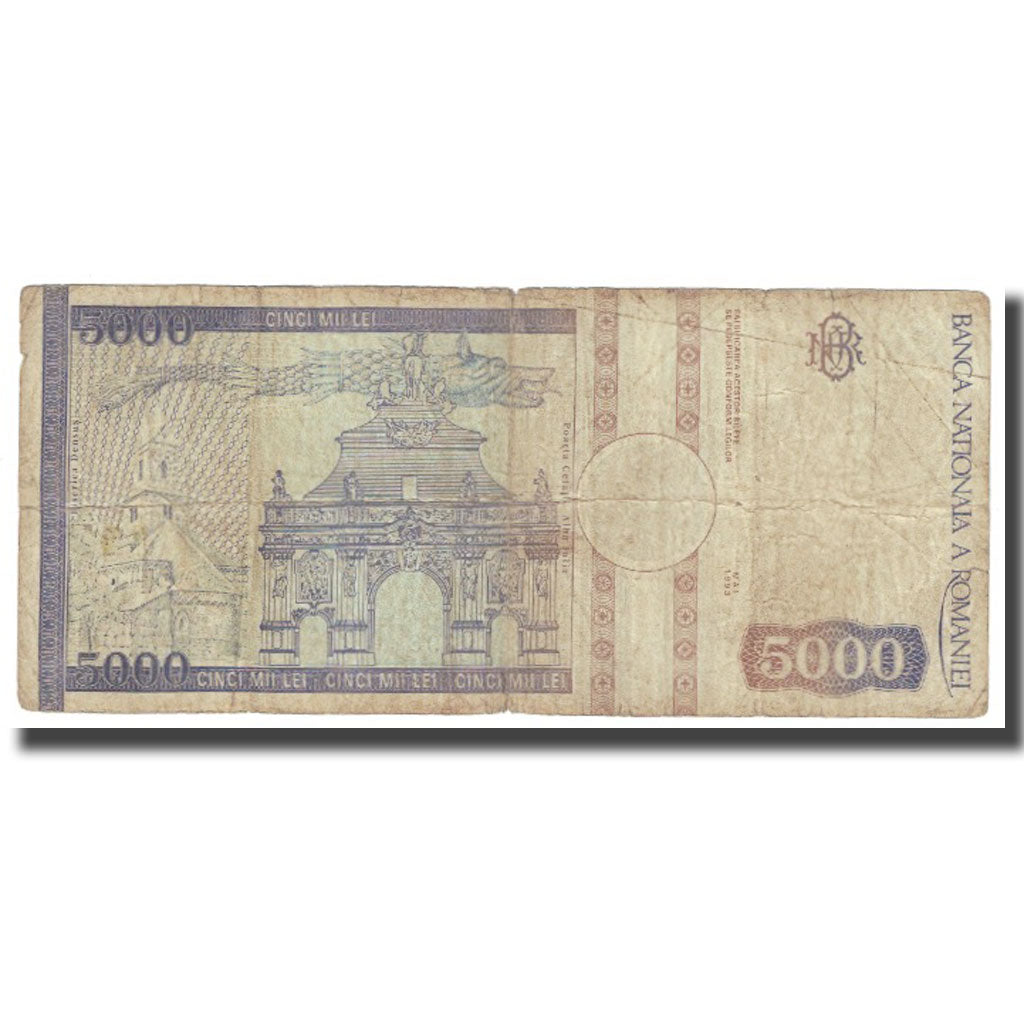 Banconote, Romania, 5000 Lei, 1993, 1993-05-01, KM:103a, MB