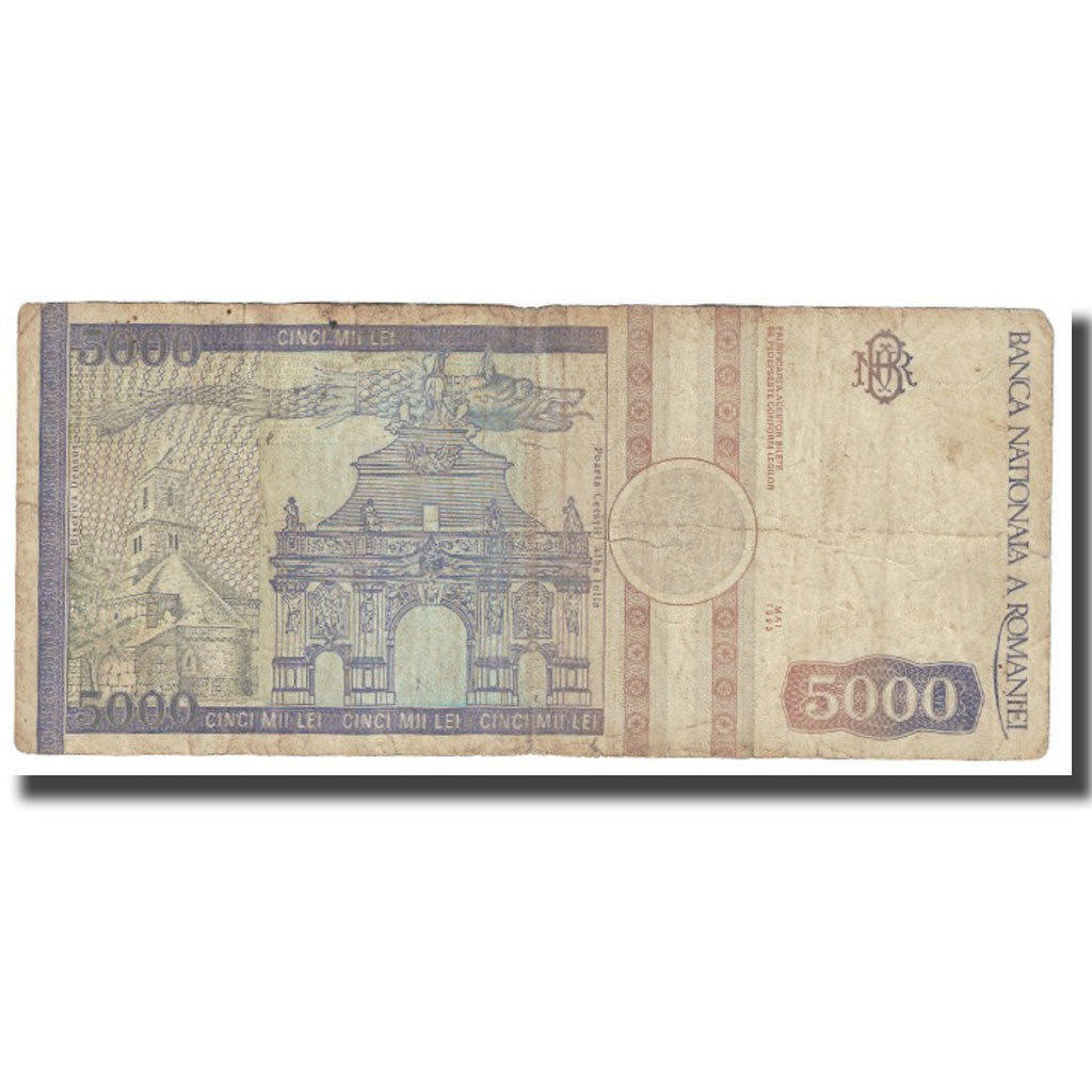 Banconote, Romania, 5000 Lei, 1993, 1993-05-01, KM:103a, MB