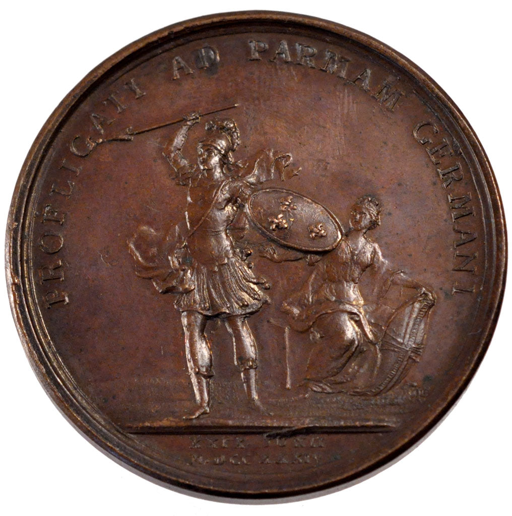 FRANCE, Politics, Society, War, Louis XV, Medal, 1734, AU(55-58), Bronze, 41,...