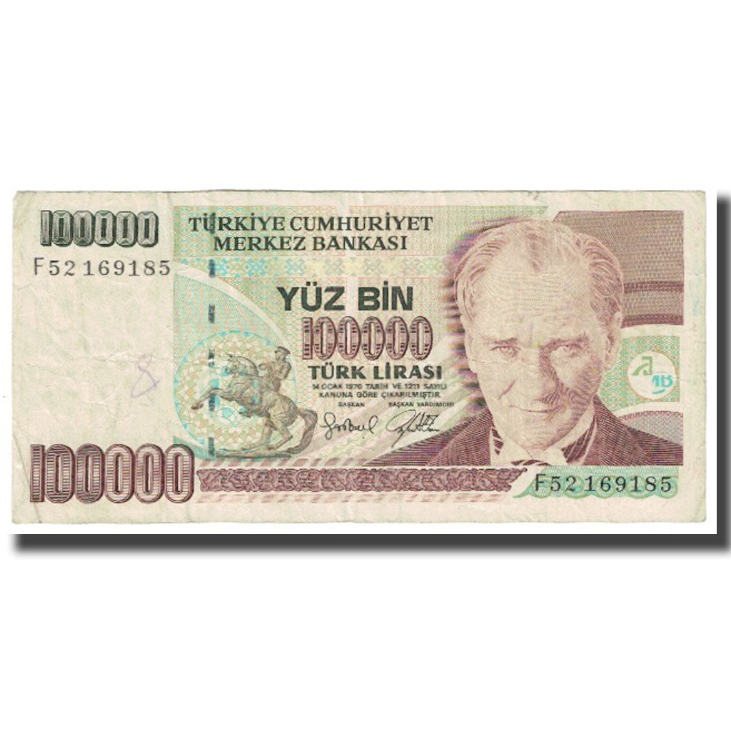 Geldschein, Türkei, 100,000 Lira, 1970, 1970-10-14, KM:206, S