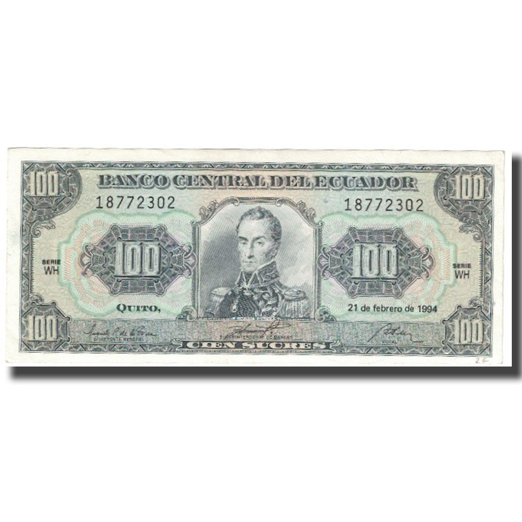 Banconote, Ecuador, 100 Sucres, 1994, 1994-02-21, KM:123, FDS