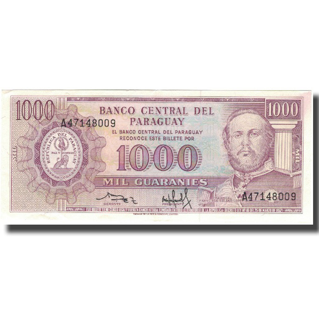 Billete, 1000 Guaranies, Paraguay, KM:207, MBC
