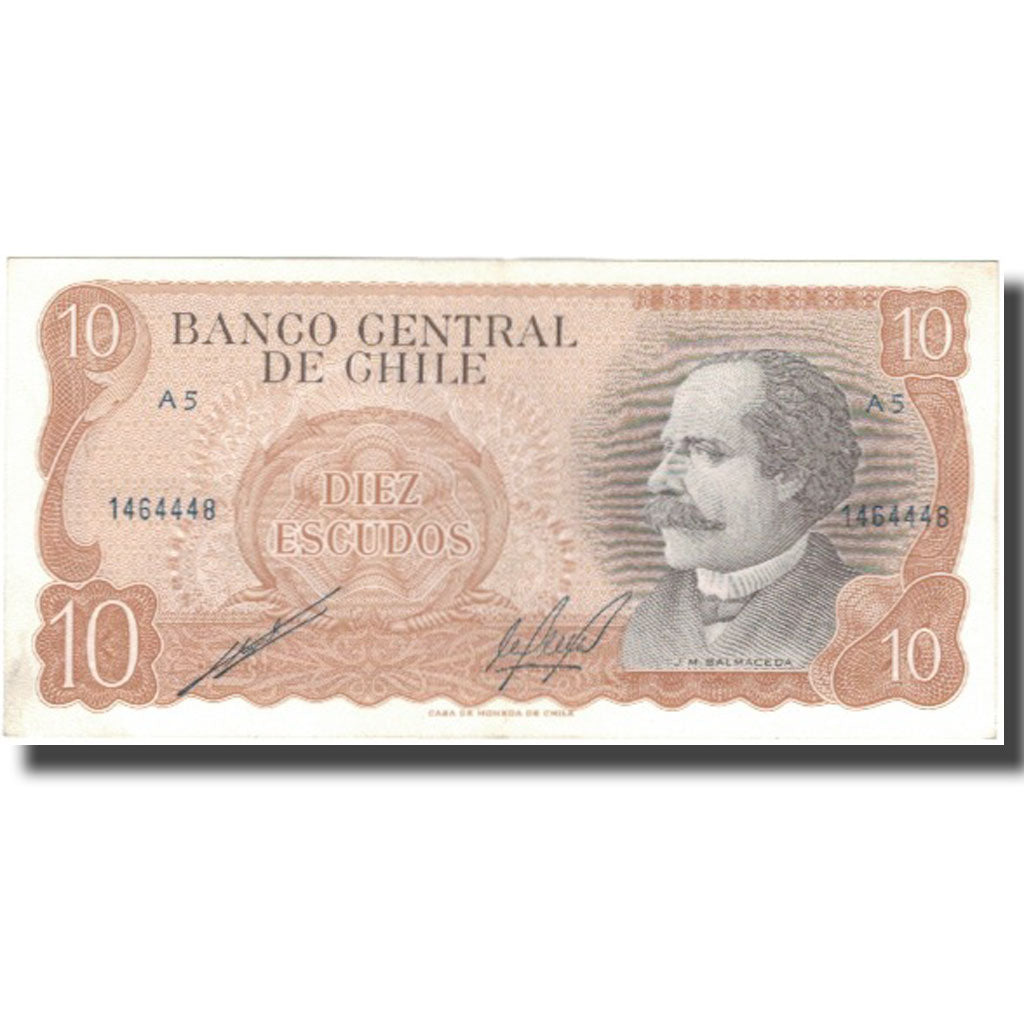 Banknot, Chile, 10 Escudos, KM:143, AU(55-58)